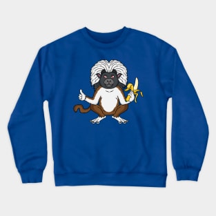 Cotton Top Tamarin monkey cartoon illustration Crewneck Sweatshirt